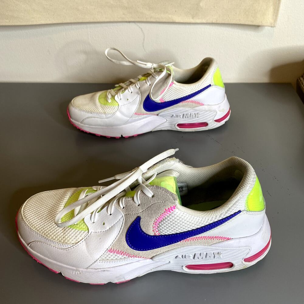NIKE Air Max Excee Women's White Indigo Pink Volt Sneakers Size 11 - Picture 9 of 10